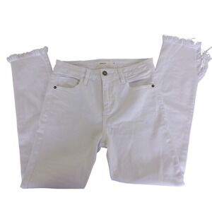 Hidden Jeans White Skinny High Rise Frayed High Low Hem Denim HD1603H-WHT Siz 27